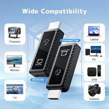 Load image into Gallery viewer, Kihoplly Wireless HDMI Transmitter and Receiver 4K, Plug & Play Wireless HDMI Extender Supported 2.4/5GHz Dual Band Smart Handovers, 100FT HDMI Wireless for PC/Projector/TV Box?No App/Bluetooth Needed