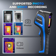 Load image into Gallery viewer, TOPDON TC004 Thermal Imaging Camera, 320 x 240 TISR Resolution, 256 x 192 IR High Resolution, 12-Hour Battery Life Handheld Infrared Camera with PC Analysis and Video Recording Supported, 16GB SD Card