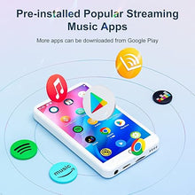 Load image into Gallery viewer, MECHEN MP3 Player with Bluetooth and WiFi, Mp3 & Mp4 Music Player with Spotify, Amazon Music, Deezer, Audible, 4.0" IPS Touch Screen Android Player with Speaker, FM Radio, Up to 512GB (White)