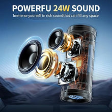 Load image into Gallery viewer, OHAYO Portable Bluetooth Speaker, Wireless Bass Speaker with 24W Loud Sound, IPX7 Waterproof, Bluetooth 5.3, RGB Lights, AUX&TF-Card, Stereo Pairing, Gift Ideas for Home/Outdoor/Party