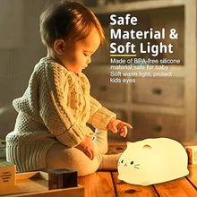 Load image into Gallery viewer, ZKLiLi Cat Night Light, Cute Cat Nursery Lights USB Rechargeable Cat Lamp Nightlight Birthday Christmas Gift with 7-Color Breathing Modes for Kids Baby Children (Cat - MB)