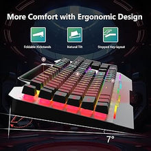 Load image into Gallery viewer, AULA Keyboard, T102 104 Keys Gaming Keyboard and Mouse Combo with RGB Backlit Quiet Computer Keyboard, All-Metal Panel, Waterproof Light Up PC Keyboard, USB Wired Keyboard Gaming for MAC Xbox PC Gamer