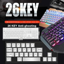 Load image into Gallery viewer, FELiCON Wired Game Keyboard and Mouse Combo, RGB LED Backlit Mechanical Feel Keyboard with Hand Rest Phone Holder,and 6 Button 3200 DPI Mice and Large RGB Mouse Pad for Computer Gamer Office
