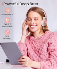 Load image into Gallery viewer, INFURTURE Rose Gold Active Noise Cancelling Headphones with Microphone Wireless Over Ear Bluetooth, Deep Bass, Memory Foam Ear Cups, Quick Charge 40H Playtime, for TV, Travel, Home Office