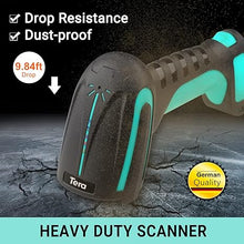 Load image into Gallery viewer, Tera 1D 2D QR Barcode Scanner Wireless with Stand, Heavy Duty Industrial IP66 Drop Resistance, Image Scanning Handheld Reader Compatible for Bluetooth with Vibration Alert Model 8100, Battery Powered