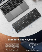 Load image into Gallery viewer, Foldable Bluetooth Keyboard with Numeric Keypad, Samsers Full-Size Wireless Folding Keyboard with PU Leather, Portable Travel Keyboard for iOS Android Windows Mac OS, Support 3 Device(BT5.1 x 3)-Black