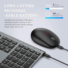 Load image into Gallery viewer, iClever DK03 Bluetooth Keyboard and Mouse, Rechargeable Dual-Mode (Bluetooth 4.2 + 2.4G) Wireless Keyboard and Mouse Combo, Ultra-Slim Multi-Device Keyboard for Mac, iPad, Apple, Android, Windows