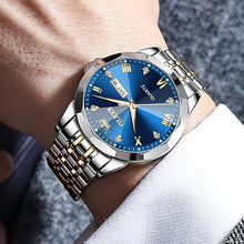 Load image into Gallery viewer, OLEVS Mens Watches Large Face Watch for Men Casual Stainless Steel Diamond Analog Quartz Waterproof Date Dress Men's Wrist Watch…
