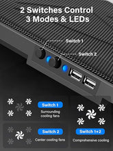 Load image into Gallery viewer, Kootek Laptop Cooling Pad, Laptop Cooler with 5 Quiet Fans for 12"-17" Computer PC Notebook Gaming Laptop Fan, Height Adjustable Laptop Cooling Stand Laptop Accessories, Blue