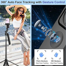 Load image into Gallery viewer, Face Tracking Tripod, Auto Tracking Tripod 360°Rotation, Extendable Smart Tracking Phone Holder, Smart Face Body Auto Tracking Selfie Stick Tripod, Selfie Stick Tripod for Android/iOS Phone