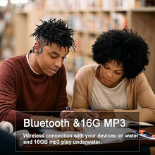 Load image into Gallery viewer, Bone Conduction Headphones Waterproof Swimming Headphones with Built-in MP3 Player 16G Memory, Bluetooth 5.3 Open Ear Headset for Underwater, Running, Cycling and More Activities (Open Black)