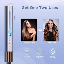 Load image into Gallery viewer, IG INGLAM Titanium Flat Iron Hair Straightener, Curling Iron 1 Inch, Infrared Negative Ionic Hair Iron Straightener 11 Adjust Temp 250°F to 450°F, Shiny Hair Dual Voltage 110-240V, Gift, Rose Gold