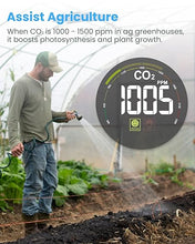Load image into Gallery viewer, Newentor CO2 Monitor, Indoor Air Quality Meters, Carbon Dioxide Detector with Voice Alert, Large Display CO2 Tester, Temperature Humidity Sensor, Alarm Clock for Home, RV, Grow Tents, Black