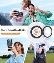 Load image into Gallery viewer, TORRAS Upgrade 360° Rotatable Magnetic for iPhone 16 Pro Case 6.3 inch, Fit for MagSafe 16 Pro Phone Case, 16FT Mil-Grade Shockproof, Flush Stand Ring Holder, PC+TPU Cover Slim Ostand, Black