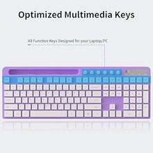 Load image into Gallery viewer, Wireless Keyboard and Mouse Combo, MARVO 2.4G Ergonomic Wireless Computer Keyboard with Phone Tablet Holder, Silent Mouse with 6 Button, Compatible with MacBook, Windows (Purple)