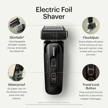 Load image into Gallery viewer, MANSCAPED® The Chairman™ PRO Men’s Foil Shaver - Two Interchangeable Blade Heads, SkinSafe® Four-Blade Foil & Stubble Trimmer, Face Shaver, USB-C & Wireless Compatible Charging, Gentle on Neck Area