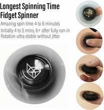 Load image into Gallery viewer, FREELOVE Metal Fidget Spinner, Stainless Steel Heavy, Long Spinning Toys, Cool Silent, Small Mini Fox Figette Spiner for Adults Men Anxiety, Quiet Bearing, Black