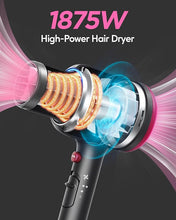 Load image into Gallery viewer, Wavytalk Professional Hair Dryer with Diffuser, 1875W Blow Dryer Ionic Hair Dryer for Women with Constant Temperature, Hair Dryer with Ceramic Technology Fasting Drying Light and Quiet, Black