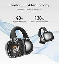 Load image into Gallery viewer, King Lucky Clip on Earbuds Open Ear Wireless Bluetooth 5.4 Headphones with Mic,50H Play,Noise Cancelling,Waterproof,Sports Ear Buds,Comfortable for Small Ears & Glasses Wearers,Workouts (Black)