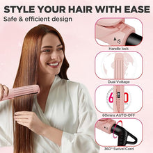 Load image into Gallery viewer, MiroPure 360° Airflow Styler Curling Iron, Titanium Flat Iron Hair Straightener and Curler 2 in 1, Professional Curing Wand with Ionic Aroma Cool Air, 13 Adjustable Temps, Dual Voltage for Long Hair