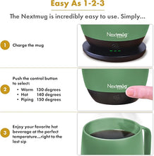 Load image into Gallery viewer, Nextmug - Temperature-Controlled, Self-Heating Coffee Mug (Sage - 14 oz.)