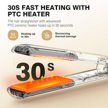 Load image into Gallery viewer, MiroPure 1 Inch Flat Iron, Hair Straightener with 30S Fast Heating & 60min Auto Shut-Off, Hair Straightener and Curler 2 in 1 with 3D Ceramic Floating Plates, Beige