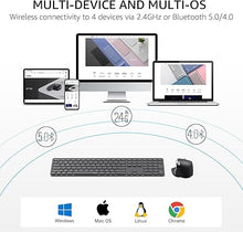 Load image into Gallery viewer, Rapoo 9560M Wireless Keyboard and Mouse Combo, Blade-Series E9550L 110-Key Ultra-Thin Keyboard and MT760SE Wireless Mouse, Support 4 Devices, Quiet, USB-C, Rechargeable, for Windows/Mac/Linux/Chrome