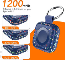Load image into Gallery viewer, Portable Charger for Apple Watch 10,Wireless Magnetic Mini iWatch Charger 1200mAh Power Bank Travel Keychain Accessories Smart Watch Charger for Apple Watch 10/9/8/7/6/SE/5/4/3/2/1/UItra/UItra 2