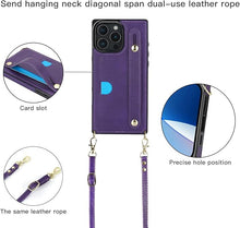 Load image into Gallery viewer, CCSmall for Apple iPhone 16 Pro Case Crossbody with Card Slot Holder for Women, Removable Adjustable Shoulder Strap Lanyard with Wristband Kickstand Phone Cover Case for iPhone 16 Pro KB Rose