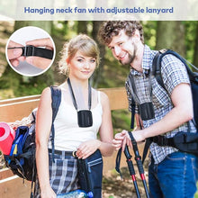 Load image into Gallery viewer, Portable Mini Waist Clip Belt Fan, 5000mAh Battery Operated Hand-free Wearable Necklace Fan, Max 20H Working Time, 3 Speeds, Rechargeable USB Personal Cooling Fan for Garden Traveling Camping