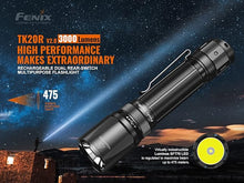 Load image into Gallery viewer, Fenix TK20R v2.0 Rechargeable Tactical Flashlight, 3000 Lumen Long Throw USB-C Tac Light, with LumenTac Organizer