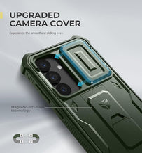 Load image into Gallery viewer, Dexnor for Samsung Galaxy S25 Case with Built-in Slide Camera Cover & Screen Protector & Kickstand,Heavy-Duty Shockproof Rugged Case Full-Body Bumper Protective Cover for Galaxy S25(2025),Army Green