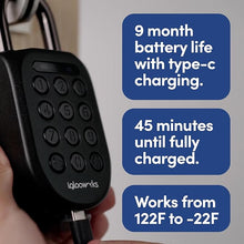 Load image into Gallery viewer, igloohome New Rugged Outdoor Smart Padlock 2E (SP2E) – Manage Access Remotely with Mobile App (iOS/Android) & Dashboard – No WiFi Needed, CEN-3, IK-09 Certified, IP68 Waterproof & 2-yr Warranty