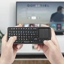 Load image into Gallery viewer, Rii K06 Mini Bluetooth Keyboard,Backlit 2.4GHz Wireless Keyboard with IR Learning, Portable Lightweight with Touchpad Compatible with Android TV Box/Mac/Windows/HTPC/IPTV (2.4G and Bluetooth)