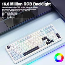 Load image into Gallery viewer, AULA F99 Wireless Mechanical Keyboard, Hot Swappable Custom Keyboard,Pre-lubed Linear Switches,Gasket Structure,RGB Backlit Gaming Keyboard (Blue&White)