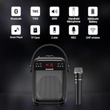 Load image into Gallery viewer, ZOWEETEK Voice Amplifier with Wireless Microphone Handheld, Wireless Voice Amplifier for Teachers, Buletooth PA System Speaker and Microphone,Portable Megaphone for Classroom, Speech, Meeting,Outdoor