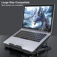 Load image into Gallery viewer, Laptop Cooling Pad with Adjustable Height Two 5.1 Inches Fan 2 USB Ports Suitable for 12"-15.6" Laptops?Black?