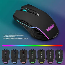 Load image into Gallery viewer, RedThunder K10 Wireless Gaming Keyboard and Mouse Combo, LED Backlit Rechargeable 3800mAh Battery, Mechanical Feel Anti-ghosting Keyboard + 7D 3200DPI Mice for PC Gamer (Black)