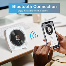 Load image into Gallery viewer, CD Players for Home, Portable CD Player with Speakers, FM Radio, Remote Control, AUX Port, USB Read, Compatible Formats, Wired Powered, Desktop and Wall Mounted, White, Gift