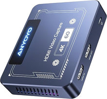 Load image into Gallery viewer, ANYOYO 4K@60Hz HDMI Capture Card, USB3.0 Game Capture Video, 4K@60FPS HD Recording, High-Speed Data Transfer, Game Capture,Video Capture Applicable for Live Game Streaming, Screen Sharing