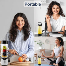 Load image into Gallery viewer, COKUNST 18oz Portable Blender with 6 Blades for Protein & Shakes, USB Rechargeable Juices Mixer, Small Blender with Extra Handle Lid for Travel Sports Outgoing-Black