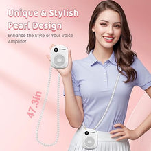 Load image into Gallery viewer, Voice Amplifier for Teacher,Portable Wired Voice Amplifier with Microphone Headset and Speaker,Rechargeable Mini Voice Amplifier for Classroom,Speech,Training,Tour Guide,Pearl Chain Design (White)