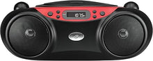 Load image into Gallery viewer, GPX, Inc. Portable Top-Loading CD Boombox with AM/FM Radio and 3.5mm Line In for MP3 Device - Red/Black