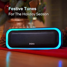 Load image into Gallery viewer, DOSS SoundBox Pro Bluetooth Speaker with 20W Stereo Sound, Active Extra Bass, IPX6 Waterproof, Bluetooth 5.0, TWS Pairing, Multi-Colors Lights, 20H Playtime, Portable Speaker for Outdoor-Blue
