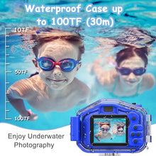 Load image into Gallery viewer, Agoigo Kids Waterproof Camera Toys for 3-9 Year Old Boys Girls Christmas Birthday Gifts HD Children's Digital Action Camera 2 Inch Screen with 32GB Card (Dark Blue)