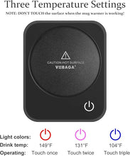 Load image into Gallery viewer, VOBAGA Coffee Mug Warmer, Electric Coffee Warmer for Office Desk Accessories with Auto Shut Off, 3 Temperature Setting Smart Cup Warmer for Heating Coffee, Beverage, Milk and Tea (No Mug)