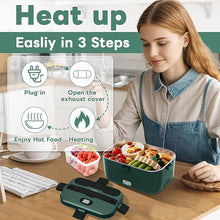 Load image into Gallery viewer, DUPASU Electric Lunch Box Food Warmer: 100W Heated Lunch Box for Adults, 1.8L Portable Fast Heating Lunchbox Food Heater for Car, Truck, Work, Travel, Lonchera Elctrica 12/24V/110-230V