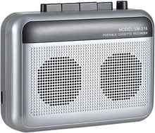 Load image into Gallery viewer, Portable Cassette Player Recorder with Bluetooth Transmitter, Walkman Cassette Tape Player with Headphone Jack, Build-in Speaker, Microphone Jack, Powered by AC Adapter or AA Battery