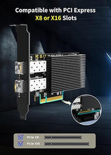 Load image into Gallery viewer, 10Gb Dual LAN SFP PCI-e Network Card, Intel 82599(X520-DA2) Controller, NICGIGA 10Gbps Ethernet Adapter, 2 * 10Gbe SFP Port, 10G NIC Card, Support Windows/Windows Server/Linux/VMware