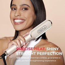 Load image into Gallery viewer, Hair Straightener Brush, TYMO Ring Hair Straightener Comb Straightening Brush for Women with 5 Temps 20s Fast Heating & Dual Voltage, Gold